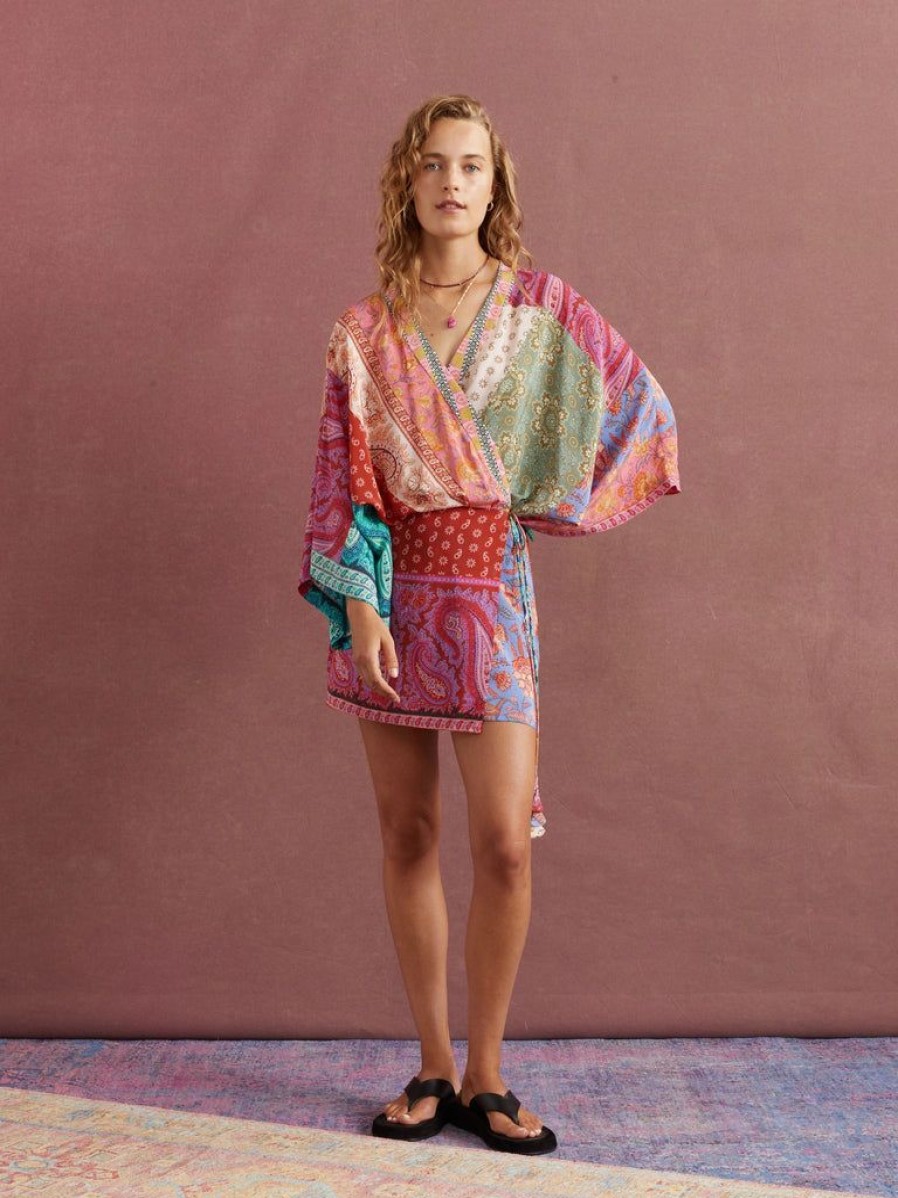 Clothing Boteh | Kaleido Silk Robe Mini Dress