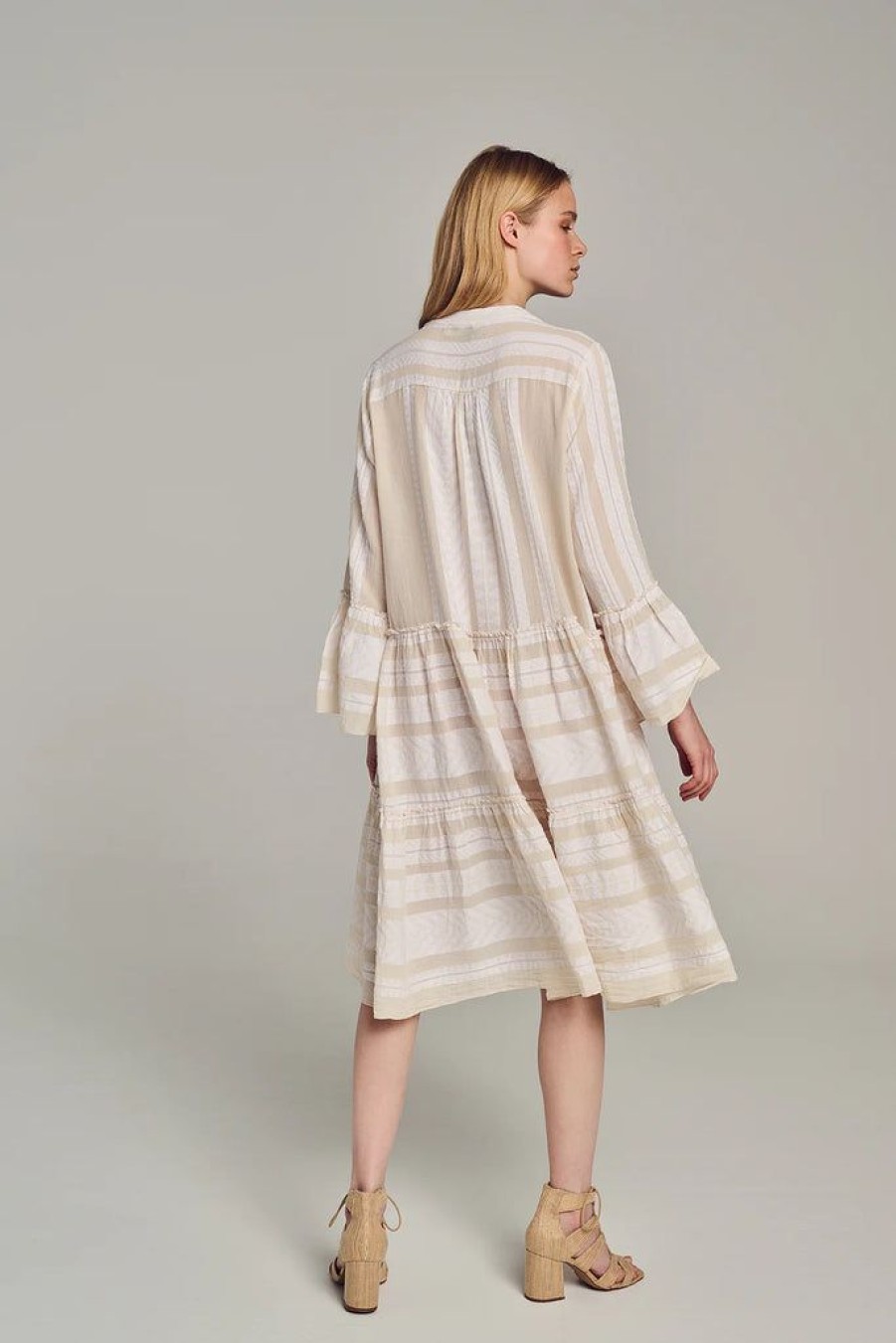 Clothing Devotion Greece | Ella Midi Dress Ecru Off White