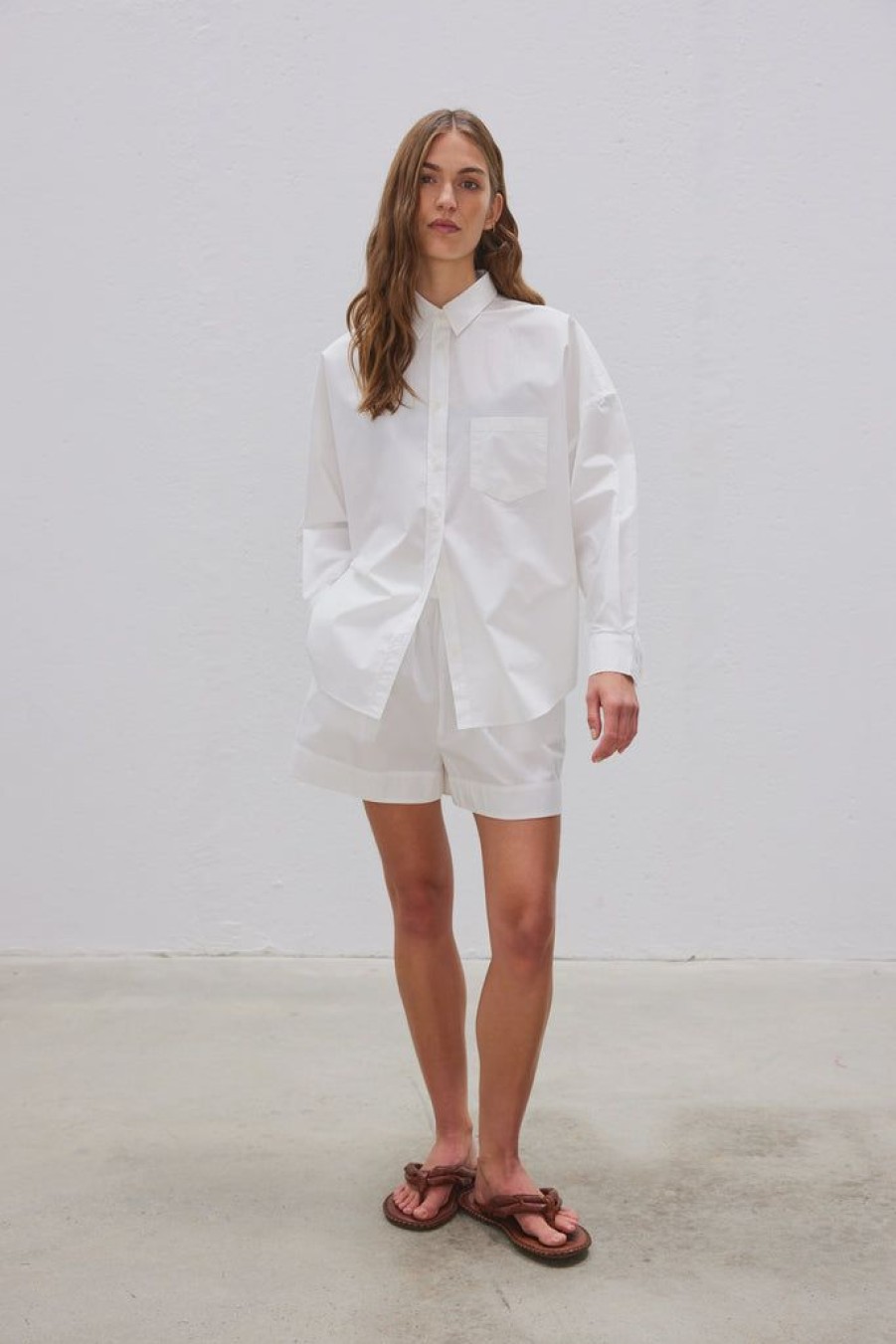 Clothing LMND | Chiara Poplin Shirt White