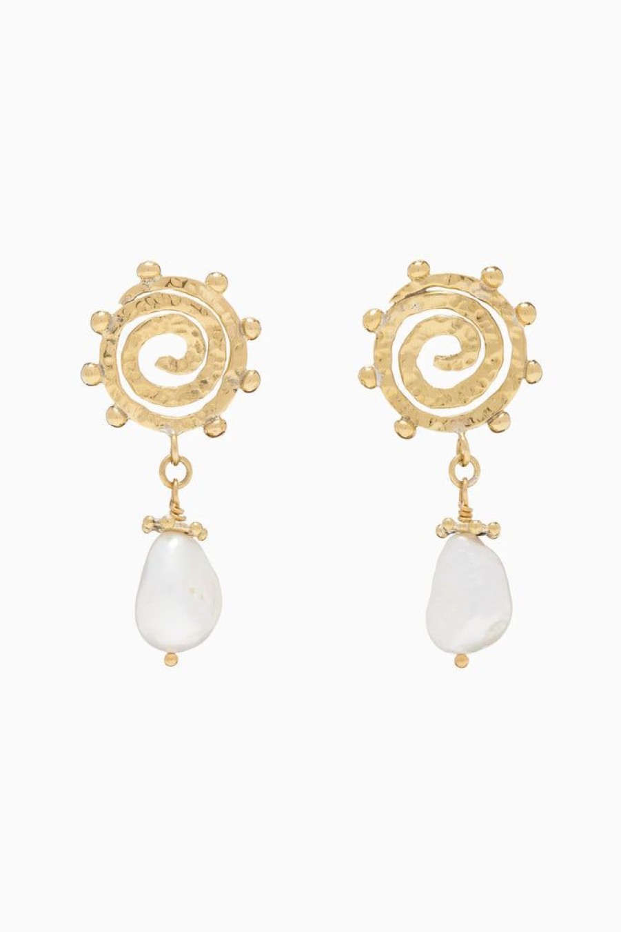 Accessories Ulla Johnson | Mini Spiral Stone Earrings Pearl