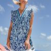 Clothing Poupette St Barth | Mini Dress Sasha Tropical Navy