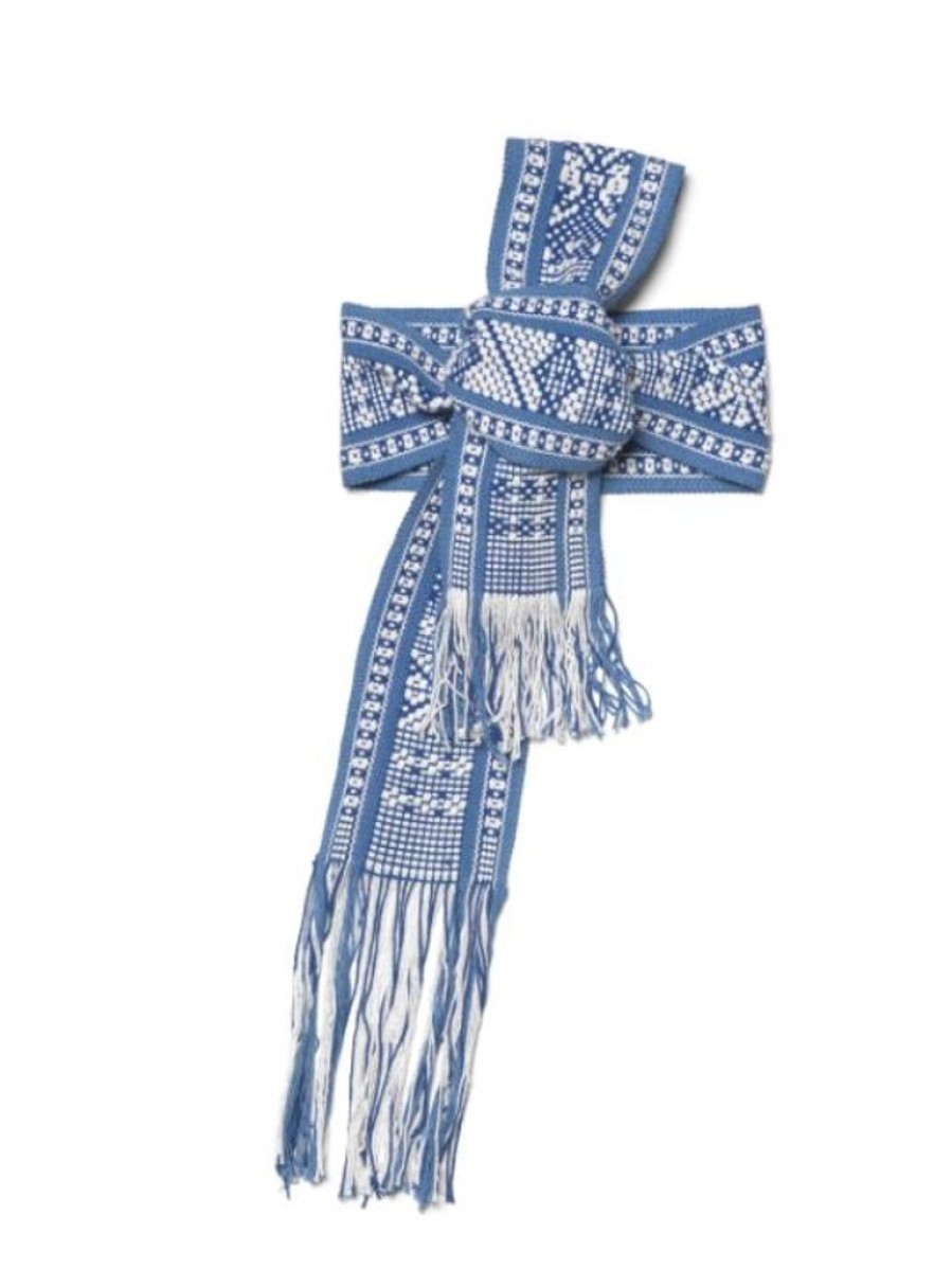 Accessories Pippa Holt Kaftans | Handwoven Belt In Denim Blue And White