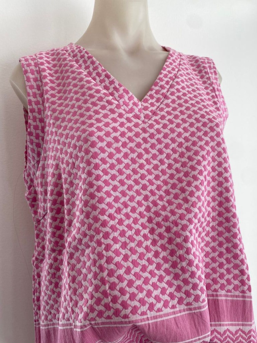 Clothing Cecilie Copenhagen | Shirt V No Sleeve Super Pink