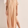 Clothing Ilio Nema | Castor Caftan Camel Stripe