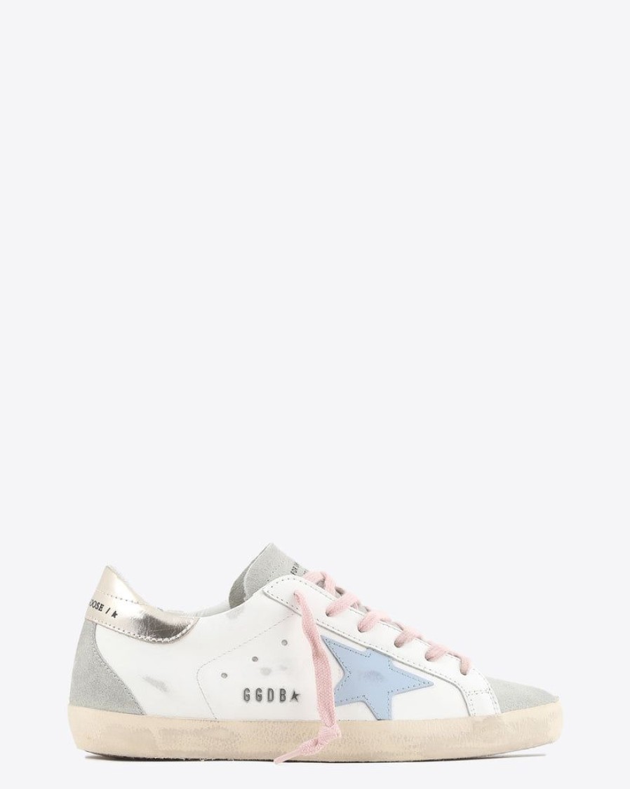 Shoes Golden Goose | Superstar Sneaker White Ice And Powder Blue