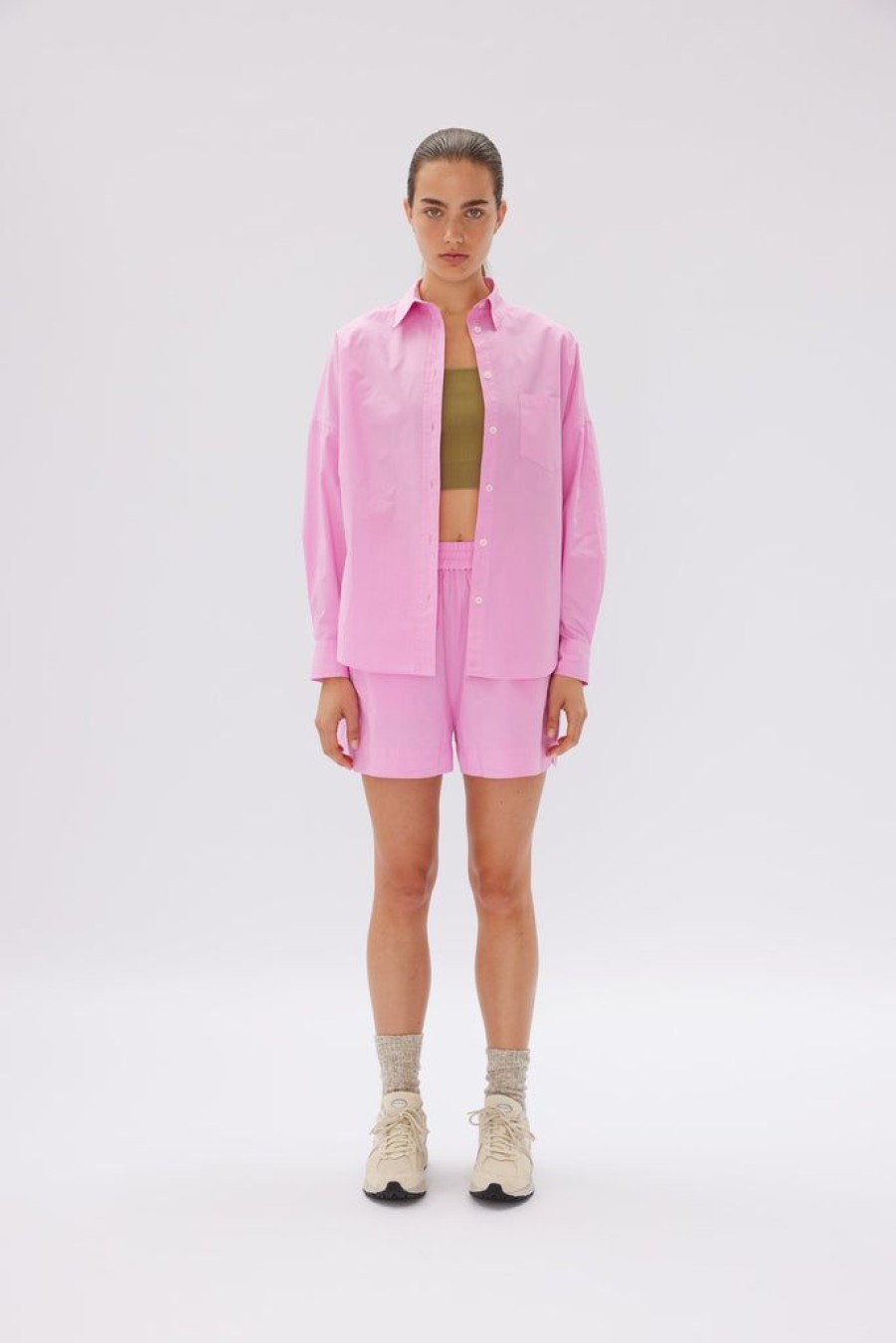 Clothing LMND | Chiara Poplin Shirt Bubblegum