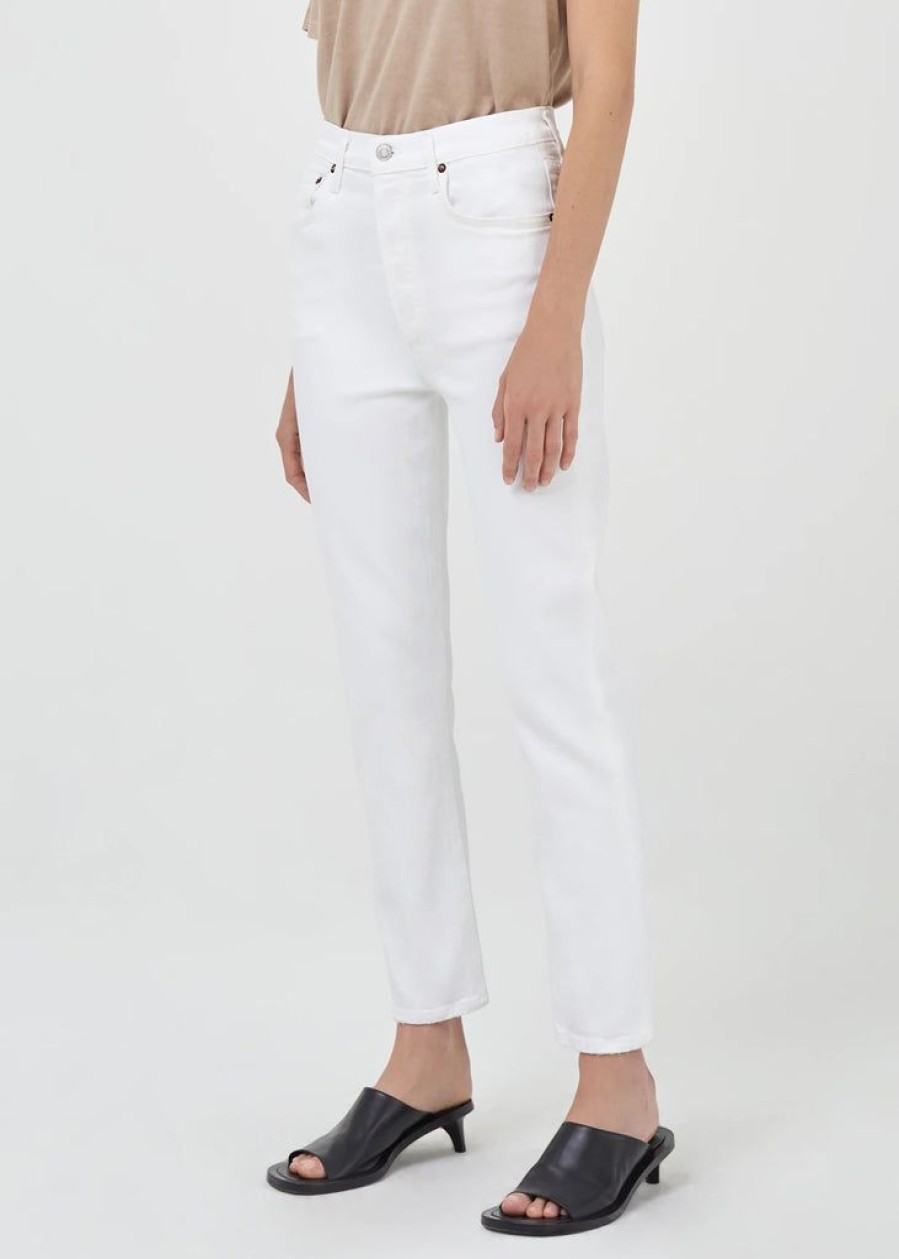 Clothing AGOLDE | Riley Crop Jean In White Whip