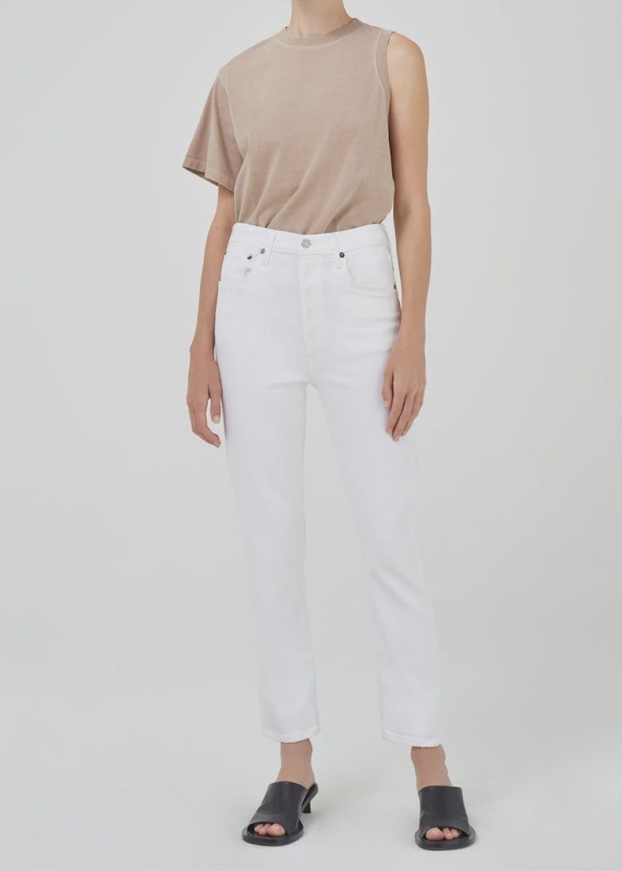 Clothing AGOLDE | Riley Crop Jean In White Whip