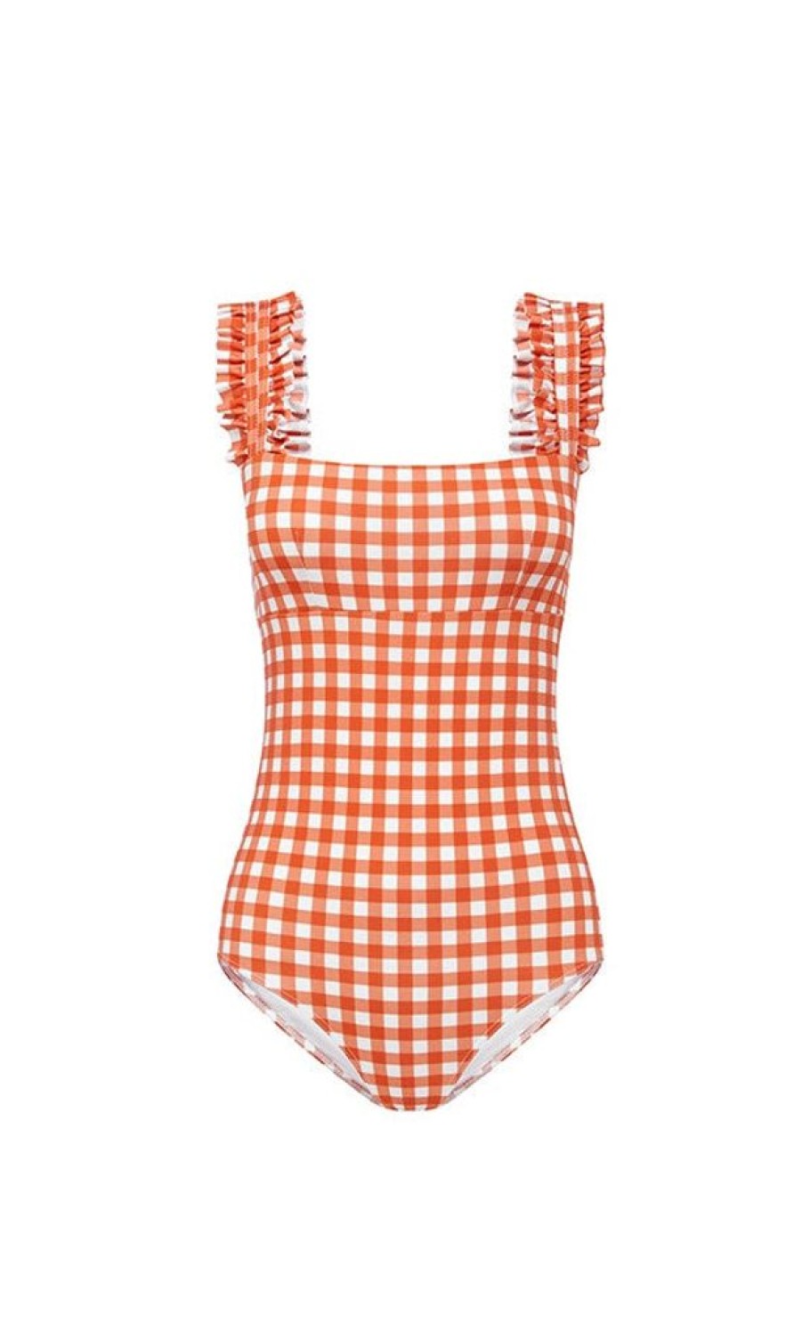 Clothing Ephemera | Terracotta Gingham Ruffle One Piece