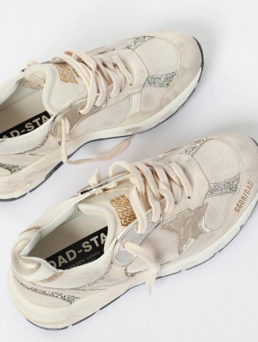 Shoes Golden Goose | Dad Sneaker Ecru Glitter Star