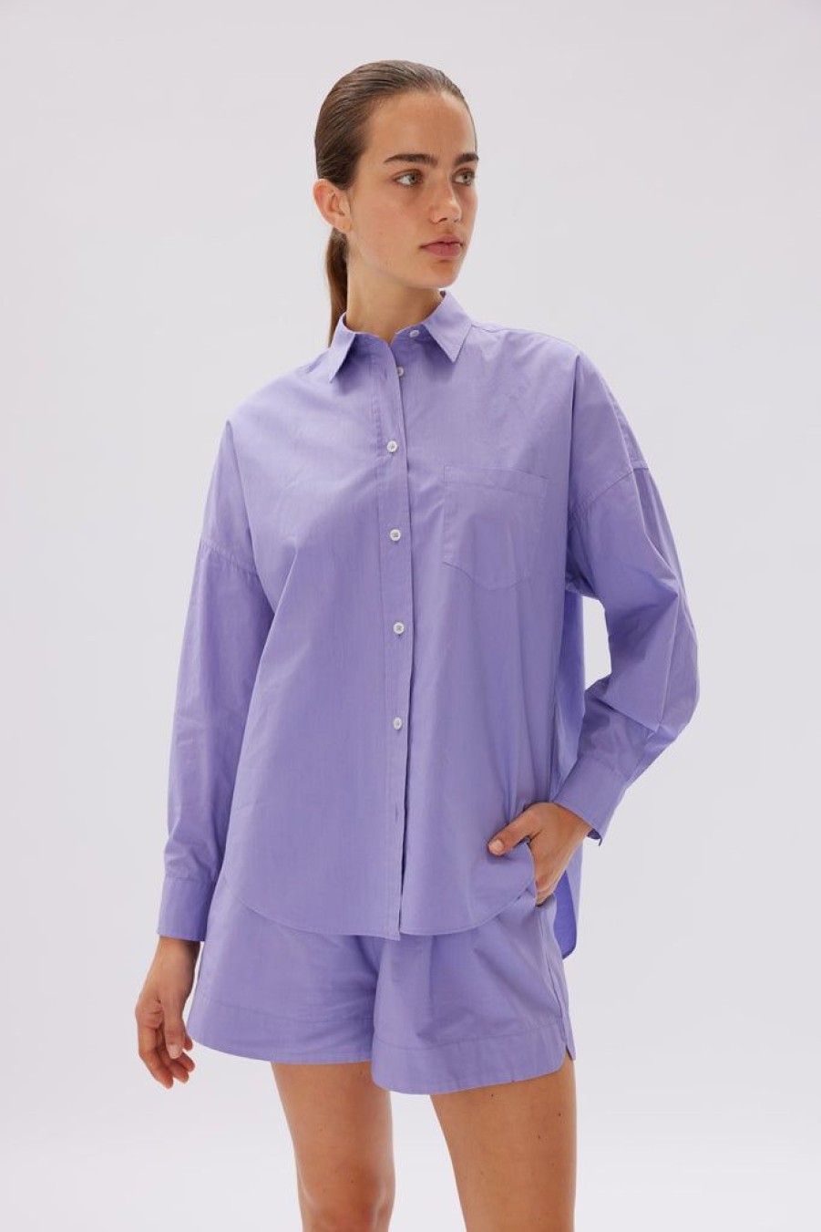 Clothing LMND | Chiara Poplin Shirt Uva