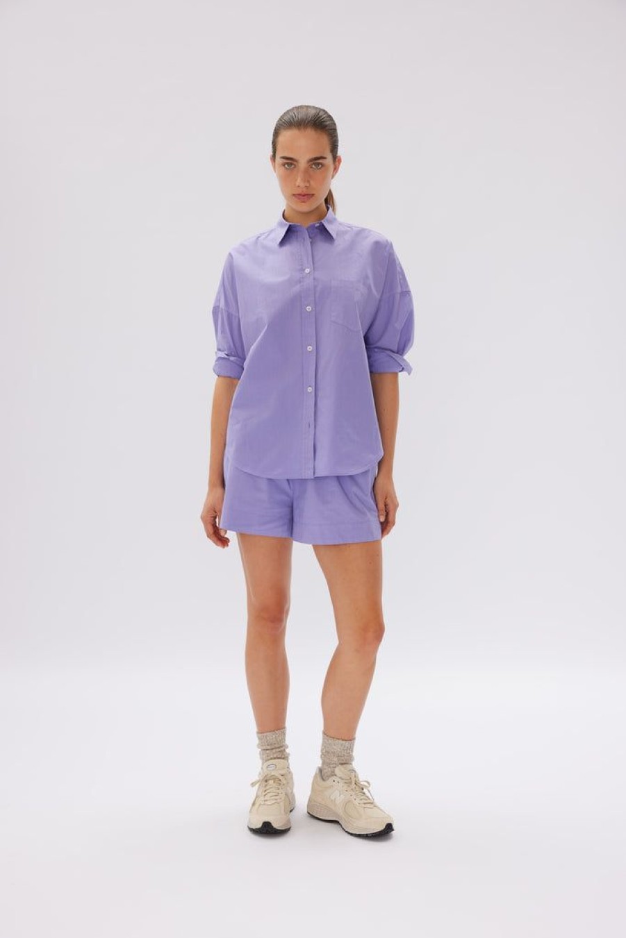 Clothing LMND | Chiara Poplin Shirt Uva