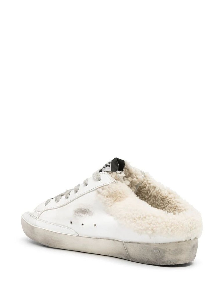 Shoes Golden Goose | Shearling Sabot Slide With Glitter Star